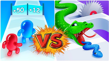 Snake Run 3d vs join blob 3D🐍🐍🐍🐍 All New Levels Game Mobile Walkthrough iOS, Android Gameplay