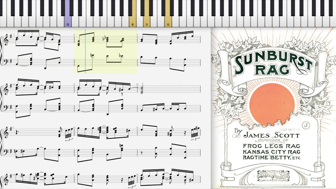 Sunburst Rag by James Scott (1909, Ragtime piano)