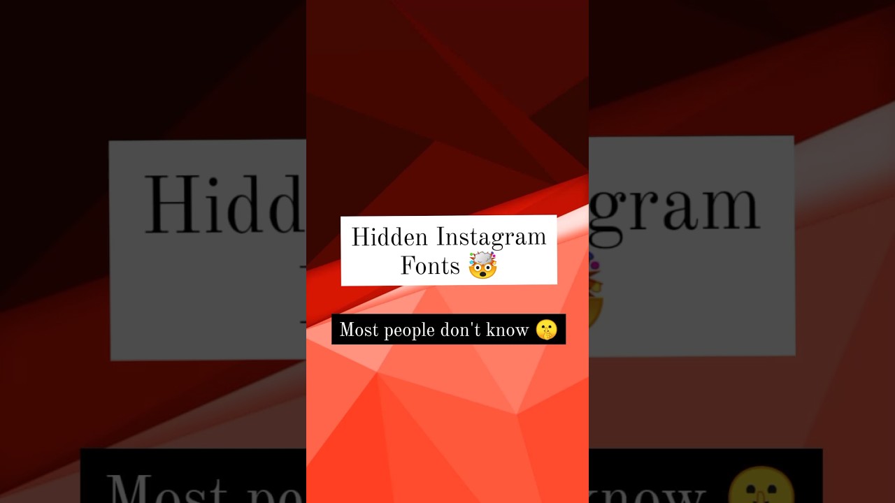 Hidden Instagram font, most people don't know | 