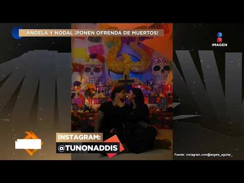 Nodal and Ángela Aguilar receive BACKLASH for kissing in front of their Day of the Dead altar!