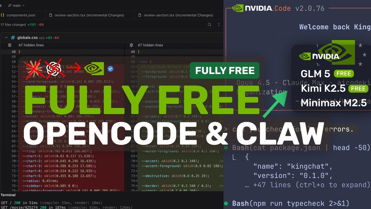 Unlimited Free APIs (GLM-5,Kimi-K2.5,MiniMax) + OpenCode,OpenClaw: This FULLY FREE Coder is CRAZY!