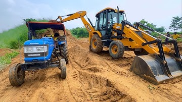 New Jcb 3dx Eco Xcellence Machine Loading Mud In Powertrack And Sonalika Tractor | Jcb Tractor | Jcb