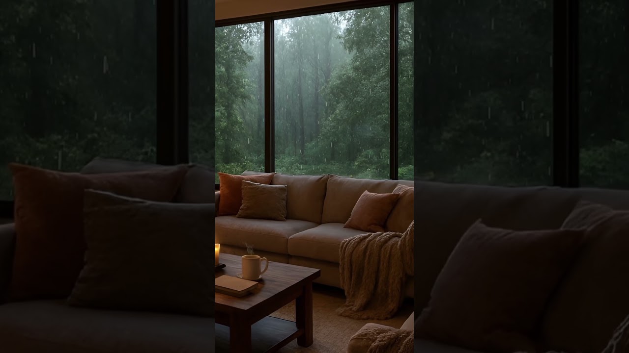 Forest Sanctuary (8 Hours 4K): Heavy Rain, Deep Thunder & Fireplace Sounds For The Best Sleep | ASMR