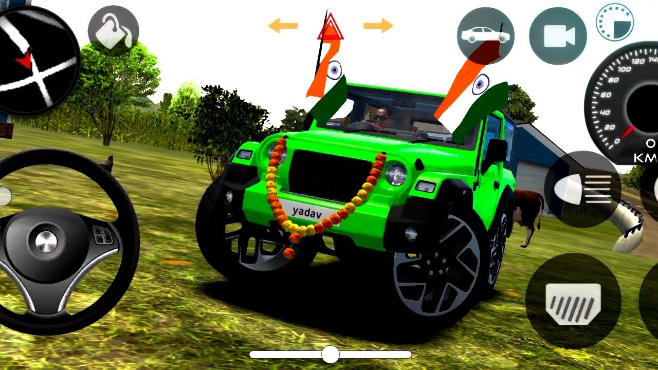 MAHINDRA THAR MODIFIED GAME CARS SIMULATOR 3D ( GADI WALA GAME)( SONG) CARTOON WALA GAME 🎮 MODIFIED