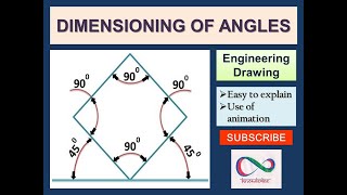 Famous DIMENSIONING OF ANGLES II Engineering drawing II Profile