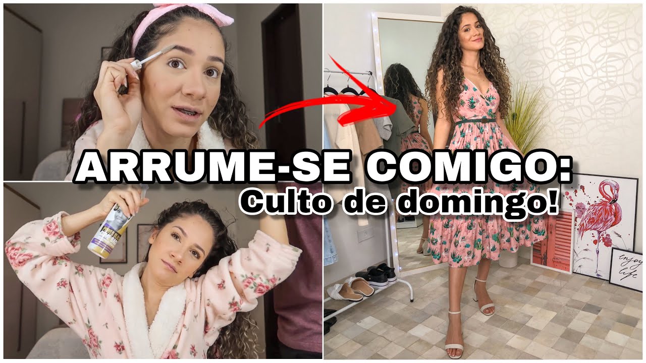 BORA SE ARRUMAR COMIGO PARA A IGREJA! MAKE, CABELO E LOOK! ✨🙏🏻