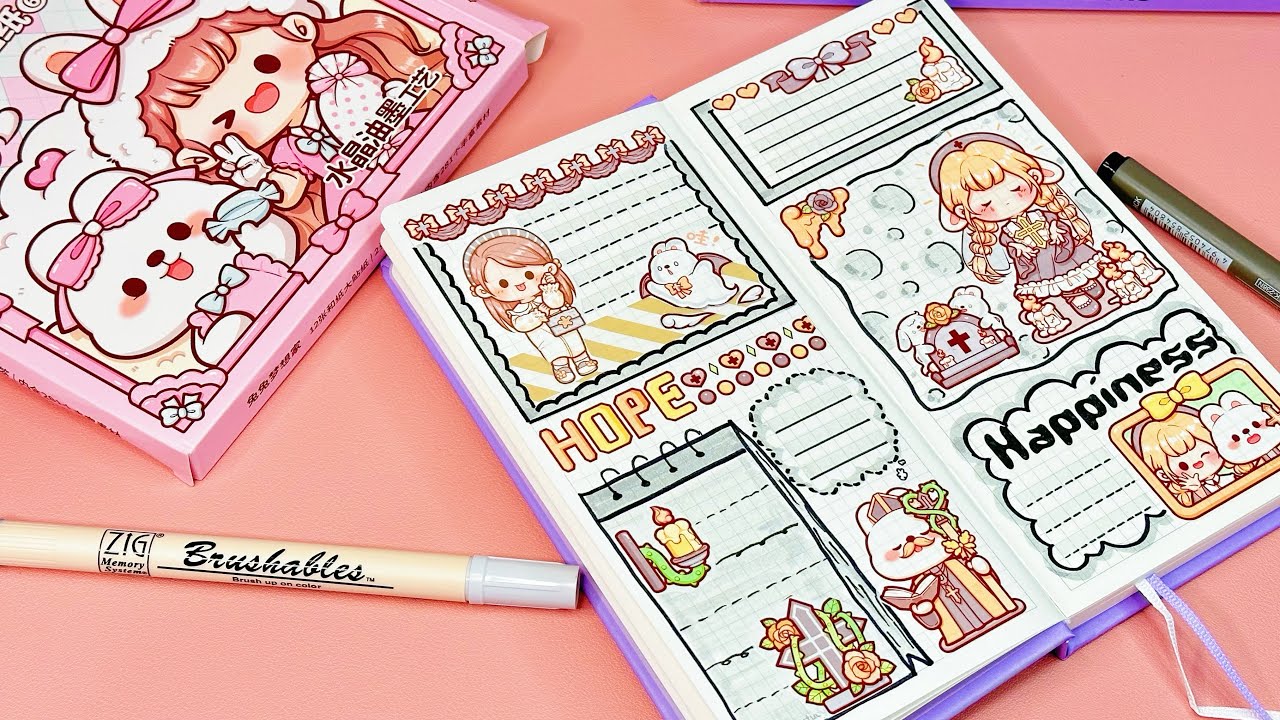 stickers journaling 🤍🤍cute kawaii sticker🌈 Immersive ASMR bullet journal