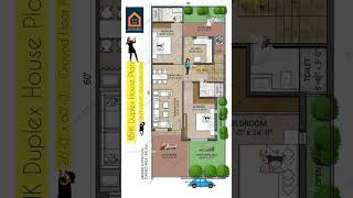 26 by 60 Feet House Plan || 4BHK Duplex House Plan #shorts #houseplan #viralhouse