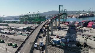 Trucks in waiting line for WBCT port today