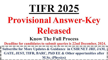 TIFR 2025 Provisional Answer Key Released|| #tifrphysics #gateexam2025 #csirnet  #jest2025  @Edu-phy