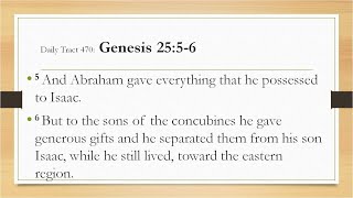 Dad’s Bible Tract 470 - Genesis 25:5-6