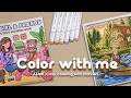 🧡💜The Cutest Cozy Girl Sunset Page | Color With Me | Ohuhu Marker ASMR