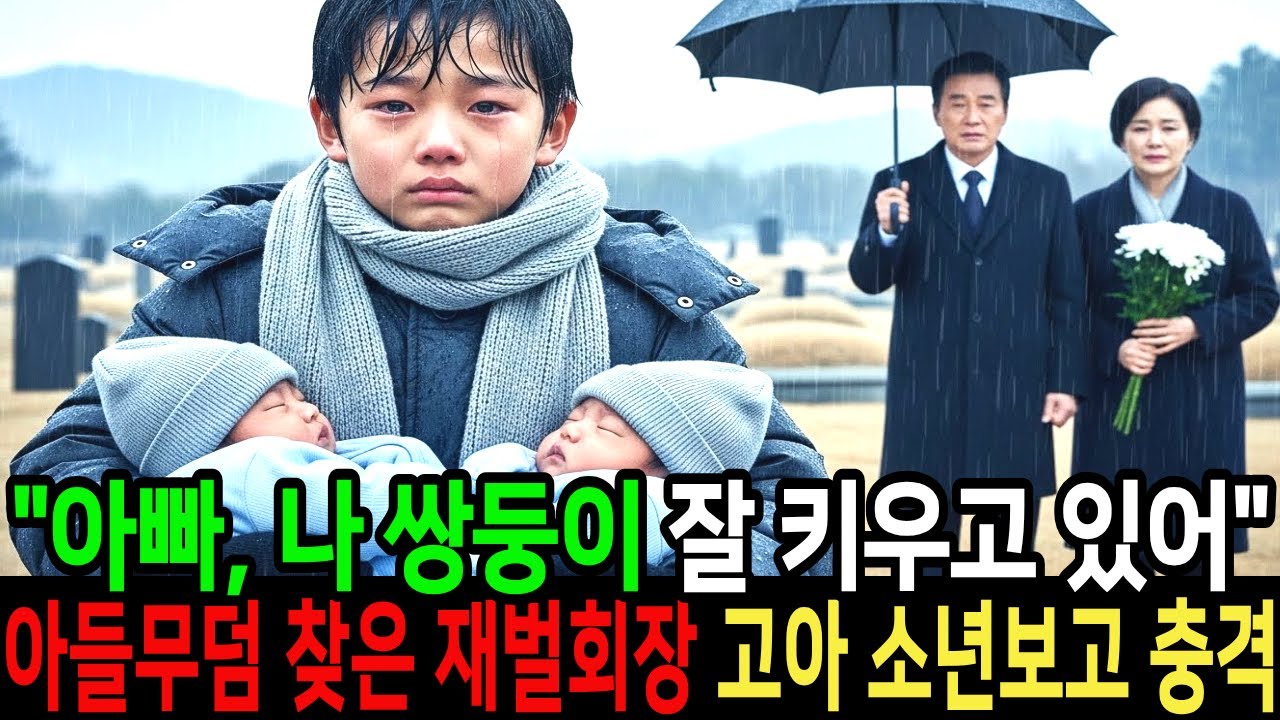 "아빠, 나 쌍둥이 잘키우고 있어 걱정하지마" 아들 무덤 찾은 재벌회장 부부 핏덩이 쌍둥이를 안고 울고있는 고아소년을 보고 충격 I 감동사연 I 재벌사연 I 백만장자 I 눈물사연