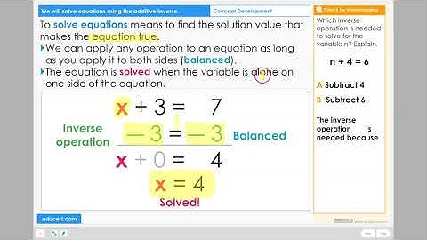 Lesson 3.1 - Solve Equations - Additive Inverse (Concept Development)