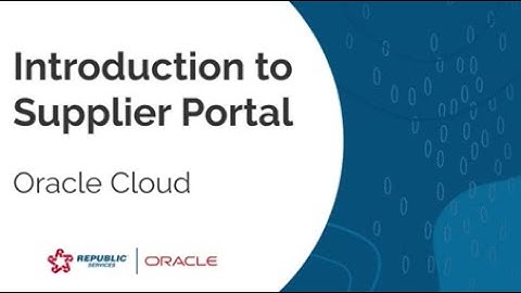 Introduction to the supplier portal