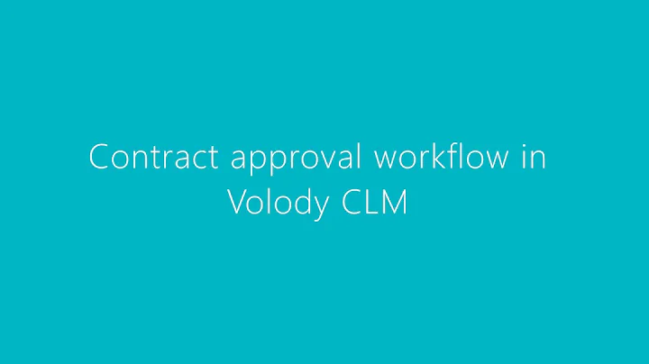 Contract approval workflow in Volody CLM