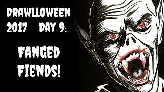 Fanged Fiend drawing | Drawlloween 2017 Day 9