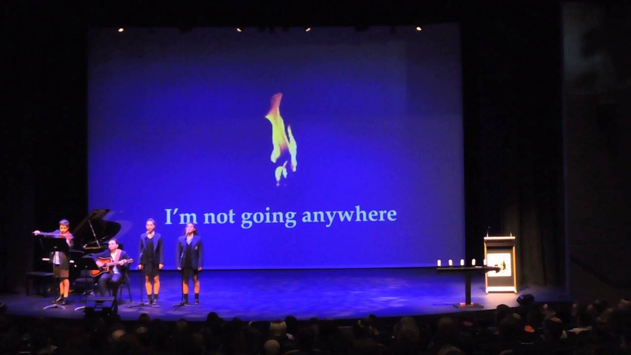 Yom Ha'Shoah Assembly - MSMC Crest explained and performance of 'I'm not going anywhere'