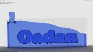Blender 3D - Fluid with text