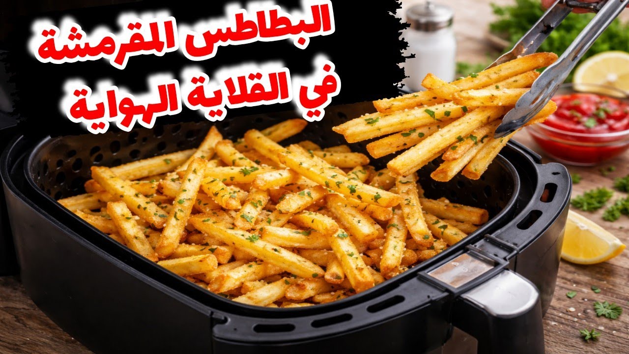 سر قرمشة البطاطس في القلاية الهوائية وبمعلقة زيت واحدة فقط👌