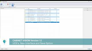 CABINET VISION Version 12 - UCSs - New Interface and Save Option