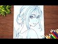 How to draw a cute Girl || Beautiful Girl Drawing || Pencil Sketch for beginner || girl face drawing
