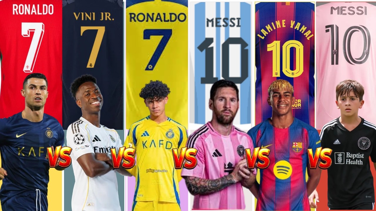 Comparison: Ronaldo vs Messi vs Yamal vs Vinícius vs Ronaldo Jr vs Thiago Messi