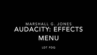 Audacity: The Effects Menu