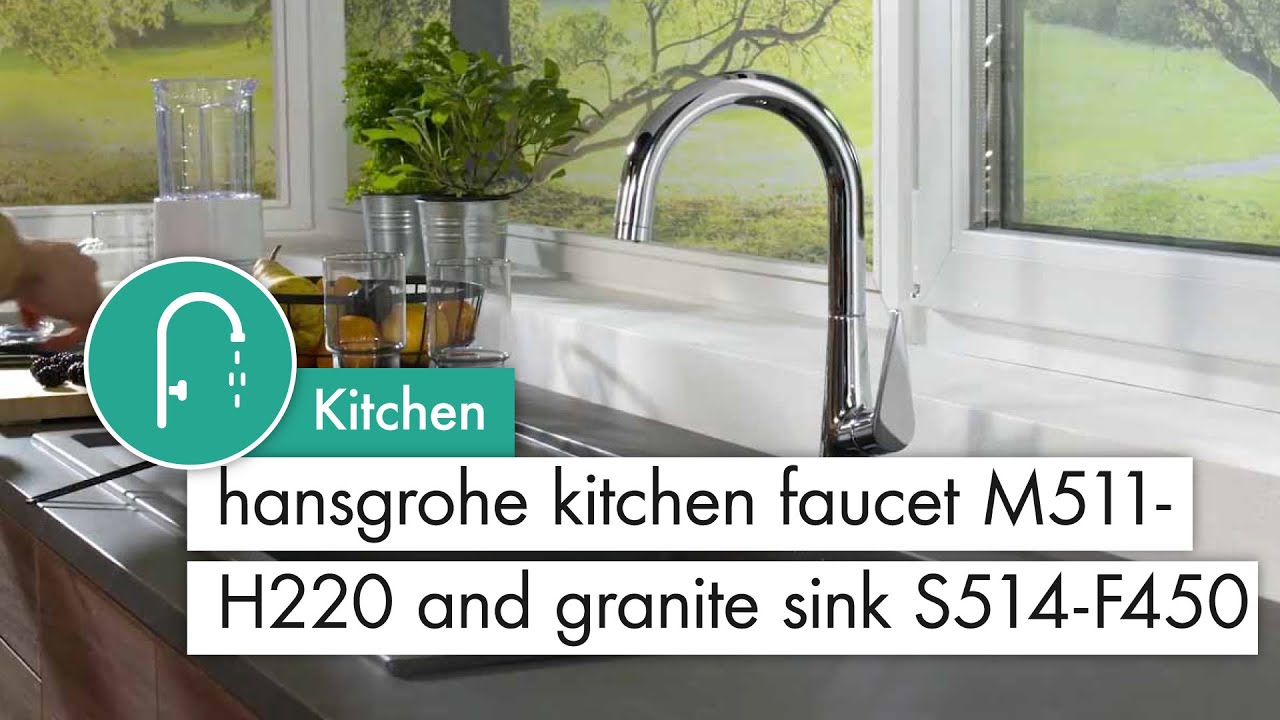 Hansgrohe Kitchen Mixer M511 H220 And Granite Sink With Drainer