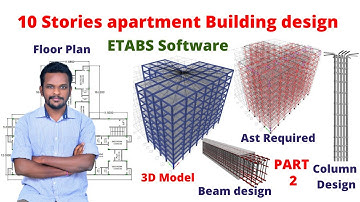 10 floors Apartment building design by ETABS Software | Building design | Civil engineering |