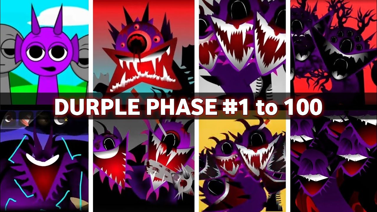 Incredibox - Sprunki phase 1 to 100 Durple in ALL Different Mods
