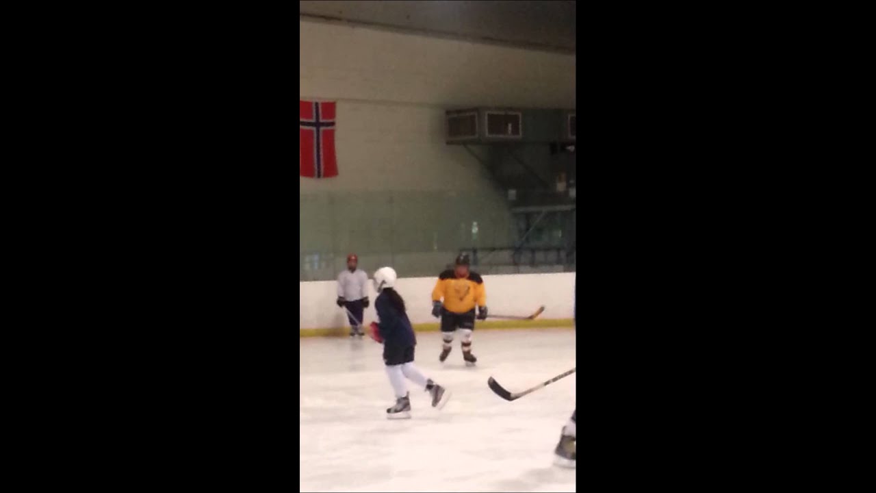 ice hockey Slap shot from a kids perspective YouTube