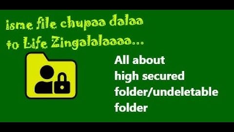 All about undeletable folder / con folder