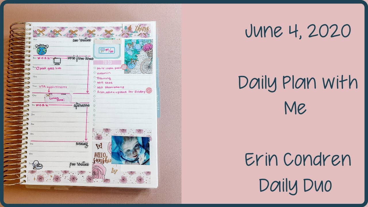 DAILY PLAN WITH ME | JUNE 4, 2020 | ERIN CONDREN DAILY DUO - YouTube
