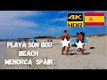 MENORCA Playa Son Bou Beach in August Walk beach in 4k / Best Beaches In Menorca