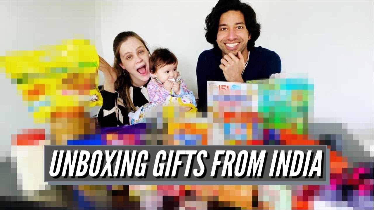 Unboxing haul Indian stuff - Indian husband bringing home Indian gifts for family - India Vlog 2021