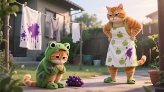 Colorful Sticky Ginger Kitten 🎨, Mama Cat's Gentle Education 💖 | Funny Cat Videos screenshot 1