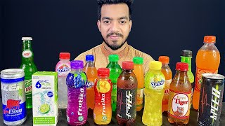 ASMR DRINKING DIFFERENT COLORED SOFT DRINKS | SOFT DRINKING CHALLENGE | MUKBANG WITH COLD DRINKS