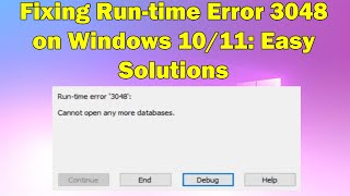 Run-time Error 3048 in Windows 10 or 11? Here's How to Fix It!