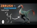 ZBrush to Photoshop Timelapse - Alien Raptor Concept