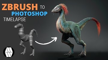 ZBrush to Photoshop Timelapse - Alien Raptor Concept