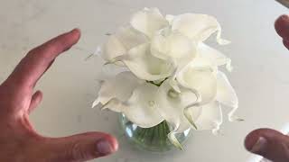 Faux Calla Lily Arrangement Review – 19 Real-Touch Stems in Glass Vase
