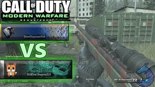 1v1 Quickscoping on shipment in COD 4 MODERN WARFARE REMASTERED! -The Crowe