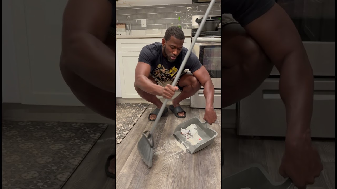 When the dustpan doesn’t get the last dust you gotta get creative 