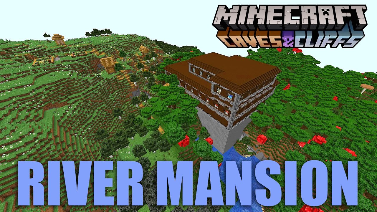 Woodland mansion and village stand in a canyon river at spawn! Minecraft 1.18.2 Seed [JAVA]