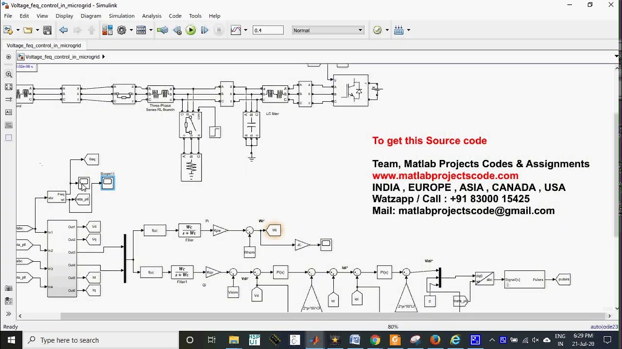 Voltage and frequency control in microgrid