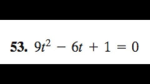 9t^2 - 6t + 1 = 0
