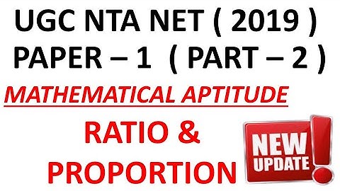 Ratio proportion part 2 ugc nta net paper 1