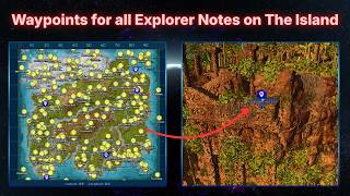 All EXPLORER NOTES on The Island with WAYPOINTS for easy finding - Ark Ascended