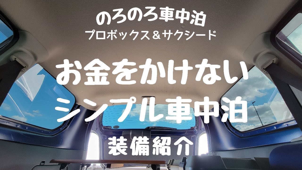 【のろのろ車中泊】お金かけなくても快適！車中泊のシンプル装備